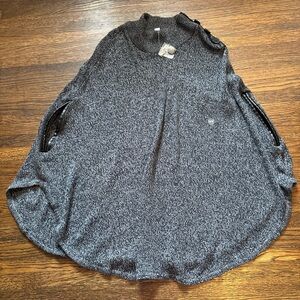 New York & Company Charcoal Knit Poncho